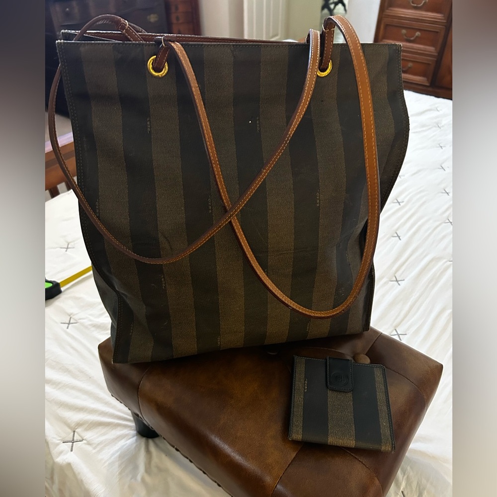 ***SOLD*** Authentic Rare vintage large Fendi tote bag with wallet